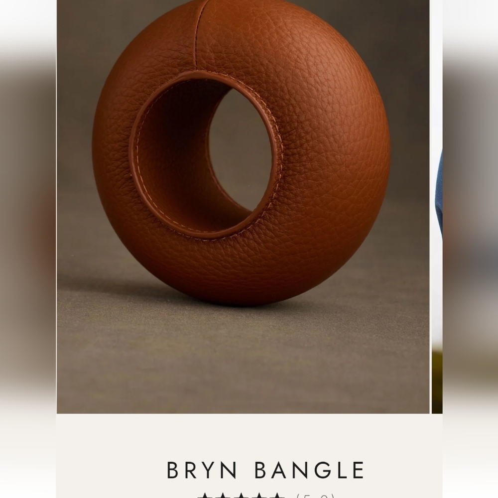 Brown Leather BRYN KHOI Bangle, EXTENDED